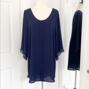 ASTR Size Large Navy Blue Sheath Dress